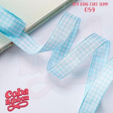  5 mét - Ruy băng hoạ tiết Caro cao cấp cỡ dây 16mm(1.6cm) chất dày dặn, loại 2 mặt 