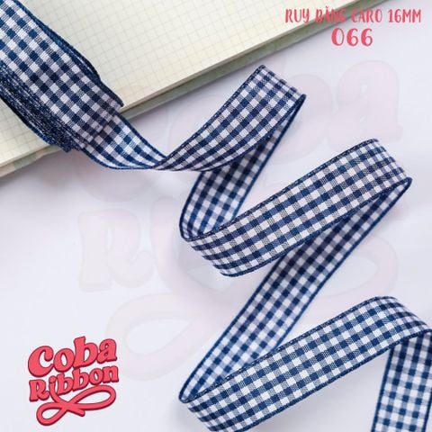  5 mét - Ruy băng hoạ tiết Caro cao cấp cỡ dây 16mm(1.6cm) chất dày dặn, loại 2 mặt 