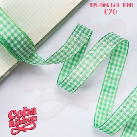  5 mét - Ruy băng hoạ tiết Caro cao cấp cỡ dây 16mm(1.6cm) chất dày dặn, loại 2 mặt 