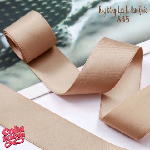  Ruy băng lụa nhám lì Hàn Quốc hai  mặt cao cấp - Set 5 mét 