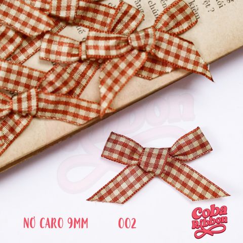  50 cái - Nơ ruy băng hoạ tiết caro bề rộng cỡ 9mm (0.9cm), KHÔNG KÈM GHIM CÀI, chất thô cao cấp dày dặn, nhiều màu 
