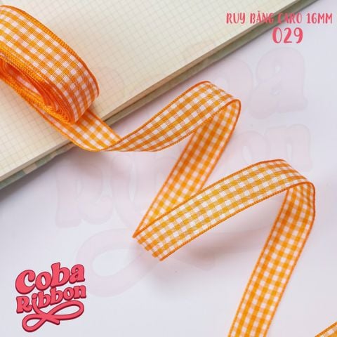  5 mét - Ruy băng hoạ tiết Caro cao cấp cỡ dây 16mm(1.6cm) chất dày dặn, loại 2 mặt 