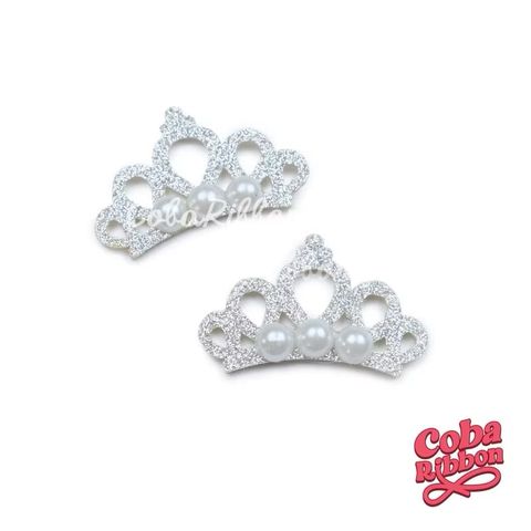  5 cái - Vương miện nhũ có đính hạt nhựa, nhiều màu, cỡ 4.5cm 