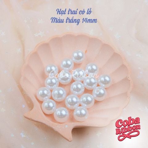  1 túi - Hạt giả ngọc trai nhựa MÀU TRẮNG, HÀNG ĐẸP, CÓ LỖ XỎ, LOẠI 1 cực sáng bóng, từ 4mm đến 20mm 