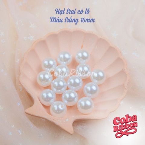  1 túi - Hạt giả ngọc trai nhựa MÀU TRẮNG, HÀNG ĐẸP, CÓ LỖ XỎ, LOẠI 1 cực sáng bóng, từ 4mm đến 20mm 