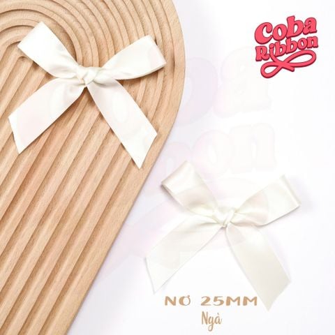  1 cái - Nơ thắt sẵn bề rộng 25mm (2.5cm), loại cao cấp hai mặt mềm mướt như nhau 