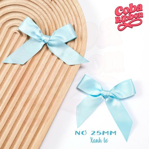  1 cái - Nơ thắt sẵn bề rộng 25mm (2.5cm), loại cao cấp hai mặt mềm mướt như nhau 