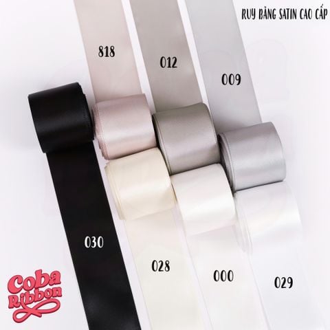  Ruy băng lụa SATIN mềm mướt hai mặt cao cấp  - Set 5 mét 