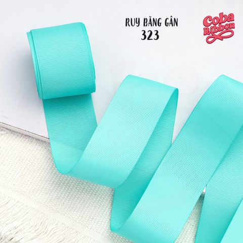  Ruy băng GÂN cao cấp 2 mặt dày dặn (Tone Xanh) - Set 5 mét 