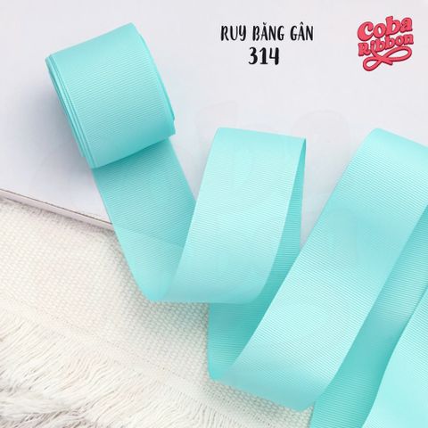  Ruy băng GÂN cao cấp 2 mặt dày dặn (Tone Xanh) - Set 5 mét 