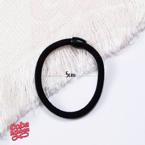  Túi chun cột tóc, dây cột tóc co giãn loại tốt màu đen trơn, đường kính 5cm, dành cho người lớn 