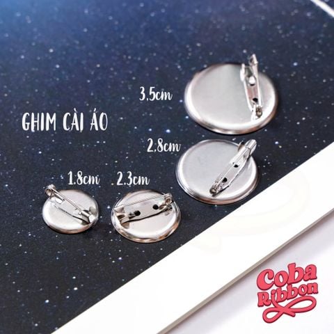  10 cái - Ghim cài áo hình dĩa kim loại dày dặn, nhiều kích cỡ, màu bạc 