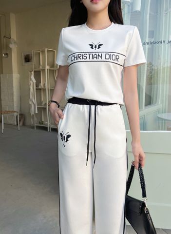  Set Quần Áo Dior 24SS White With Butterfly Printed 
