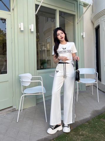  Set Quần Áo Dior 24SS White With Butterfly Printed 