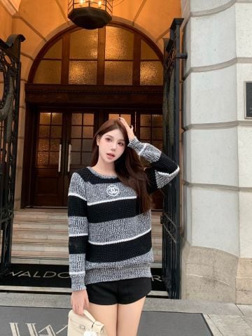  Áo Chanel 24SS Knitted Logo Embroidery 