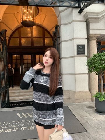  Áo Chanel 24SS Knitted Logo Embroidery 