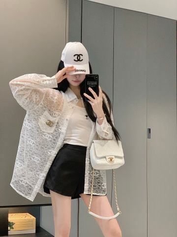  Áo chanel Hollow Out Jacquard Knitted Sweater 