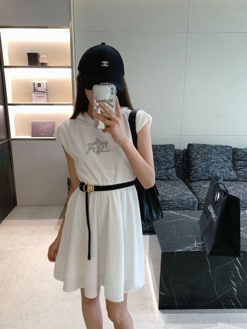  Váy Dior Velvet Diamond Decorative Sleeveless Belt Dress 