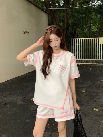  Set LV Pink And White Fashion Casual Suits 