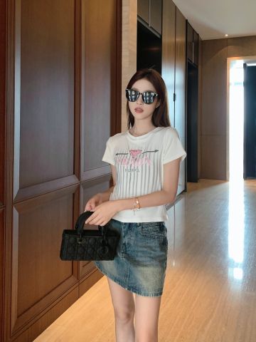  Áo Prada 24SS Short Tops Elastic Soft Fabric 