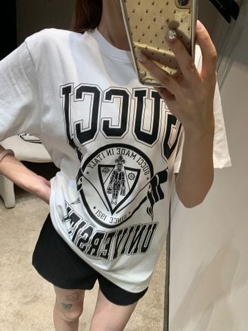  Áo Gucci Round Neck Short Sleeved T-Shirt White Version 