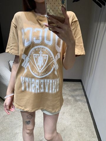  Áo Gucci Round Neck Short Sleeved T-Shirt Orange Version 