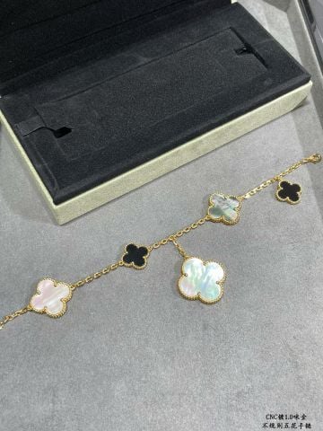  VCA High-grade Irregular Five-flower Four-leaf Clover Color Mix Bracelet 
