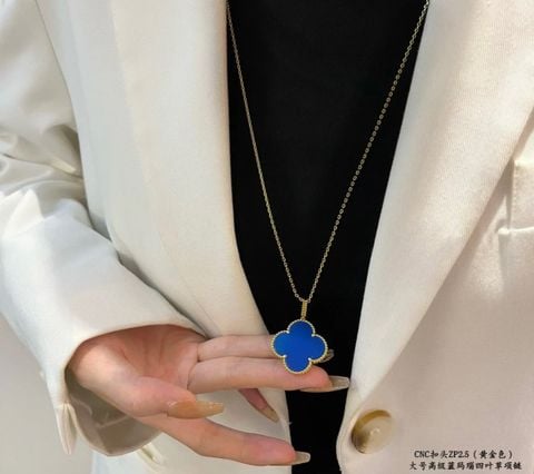  VCA High-grade Blue Agate Large Four-leaf Clover Necklace 