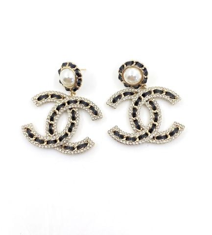  Chanel Latest Black Pearl Earrings 
