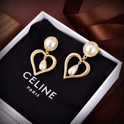 Celine Pearl Heart Earrings 