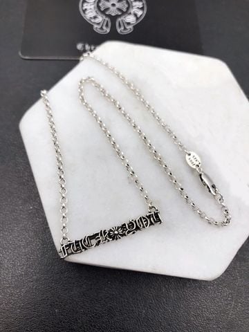  Chrome Hearts Scroll Logo Brand Clavicle Necklace 