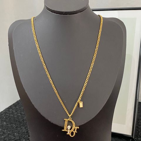  Dior Basic Letter Flower Necklace 