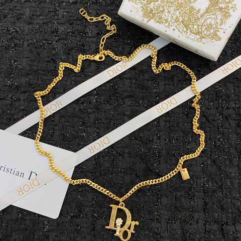 Dior Basic Letter Flower Necklace 