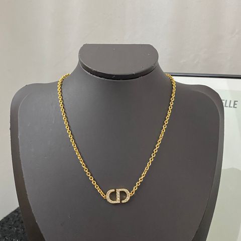  Dior Classic CD Rhinestone Necklace 