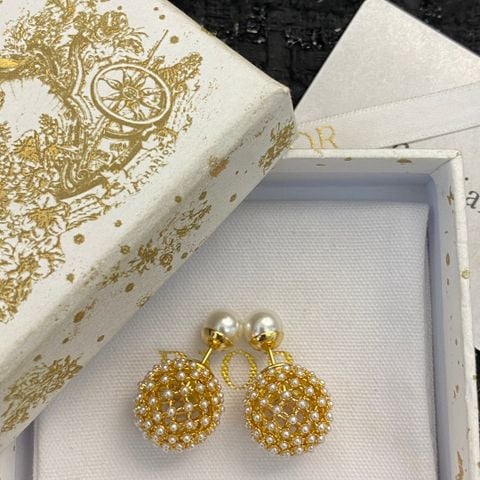  Dior New Double Bead Earrings 