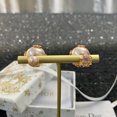  Dior AB Classic Double-bead Patch Earrings 