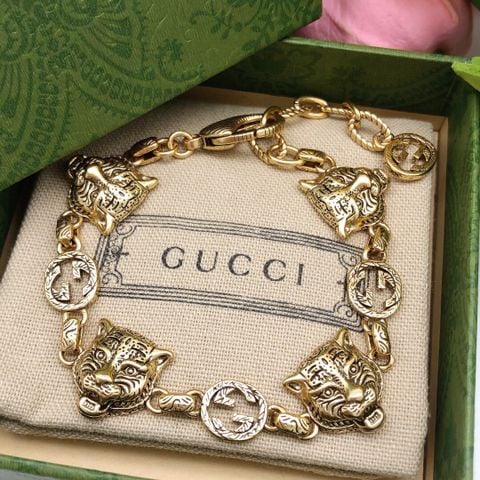  Gucci GG Fashion Tiger Head Bracelet 