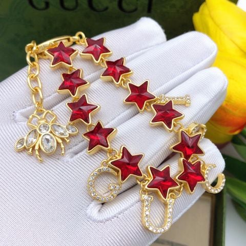  Gucci Double G Star Bracelet Red With A High-end Feel 