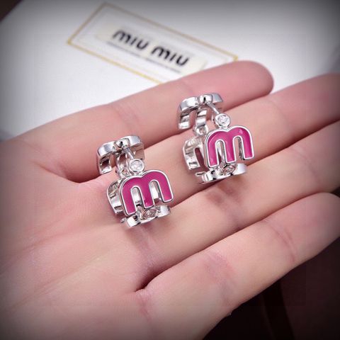  Miumiu Color Mixed Letter Earrings 
