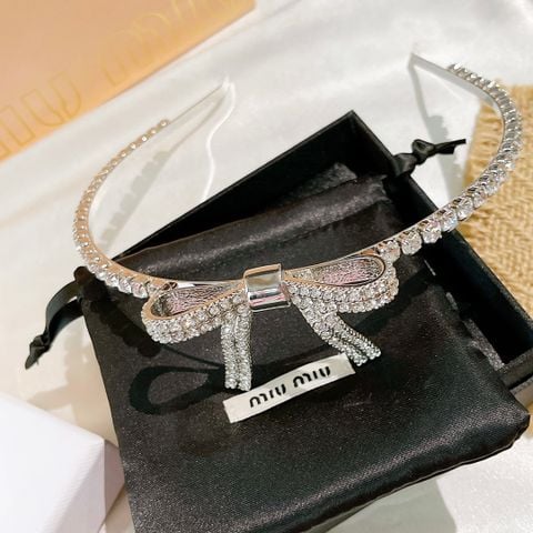  Miumiu Bow Diamond Headband 