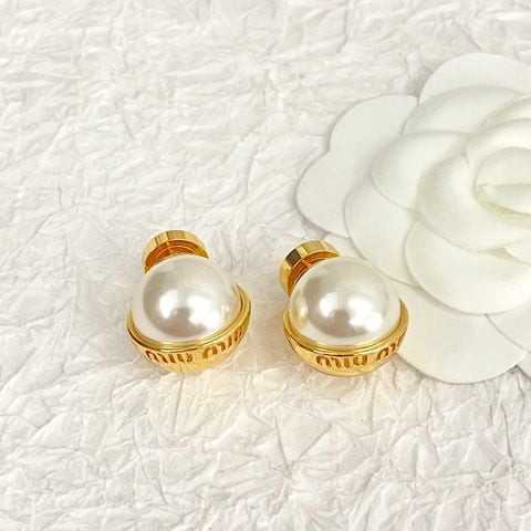  MiuMiu Semi-circular Pearl Earrings 