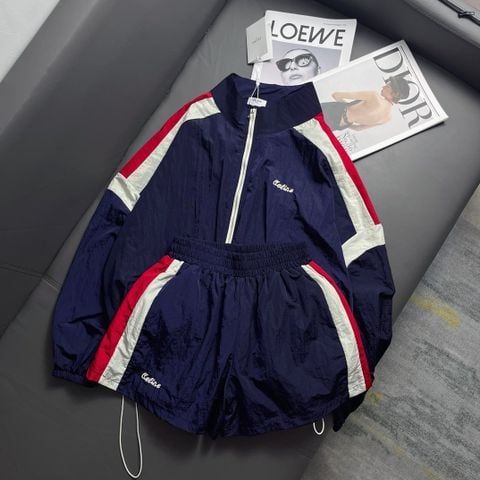  Celine Stitching Cotrast Color Jacket And Shorts Set Black Version 