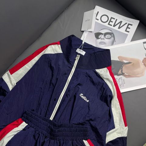  Celine Stitching Cotrast Color Jacket And Shorts Set Black Version 