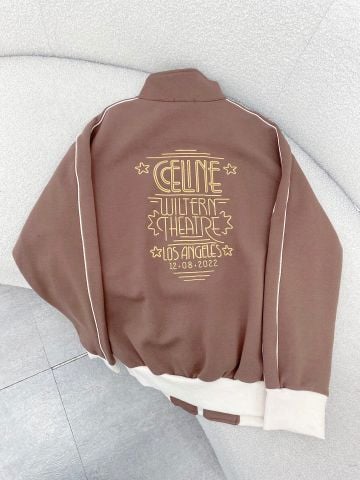  Áo Celine Chocolate Brown Zipper Casual Jacket 
