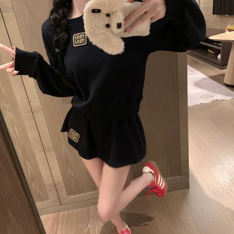  Miumiu Customized Gold Thread Black Sweater 