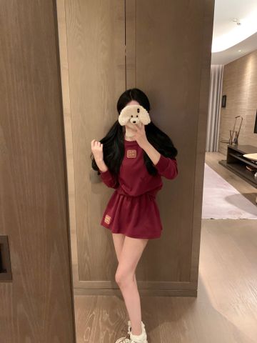  Miumiu Customized Gold Thread Red Sweater 