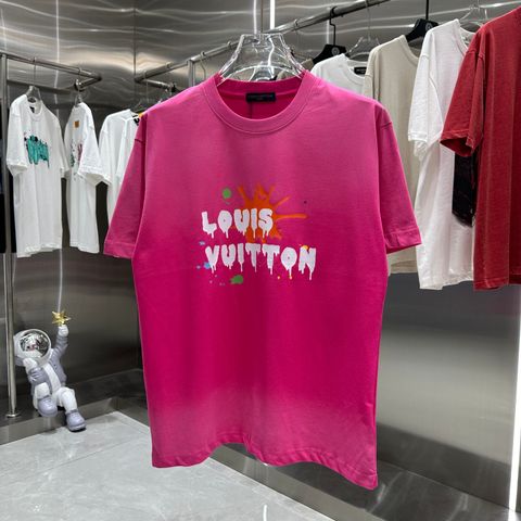  LV 2024 New Style Inkjet Personalized Printing Custom Fabric Short Sleeve T-shirt 