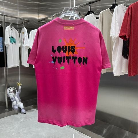  LV 2024 New Style Inkjet Personalized Printing Custom Fabric Short Sleeve T-shirt 