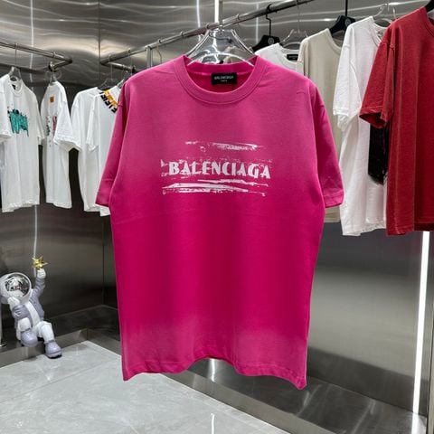  Balenciaga 2024 Spray-painted personalized printing custom fabric short-sleeved T-shirt 
