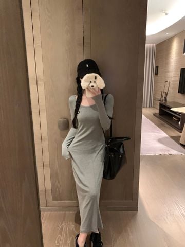  MiuMiu Special Gui New Bottom Long Skirt Gray 